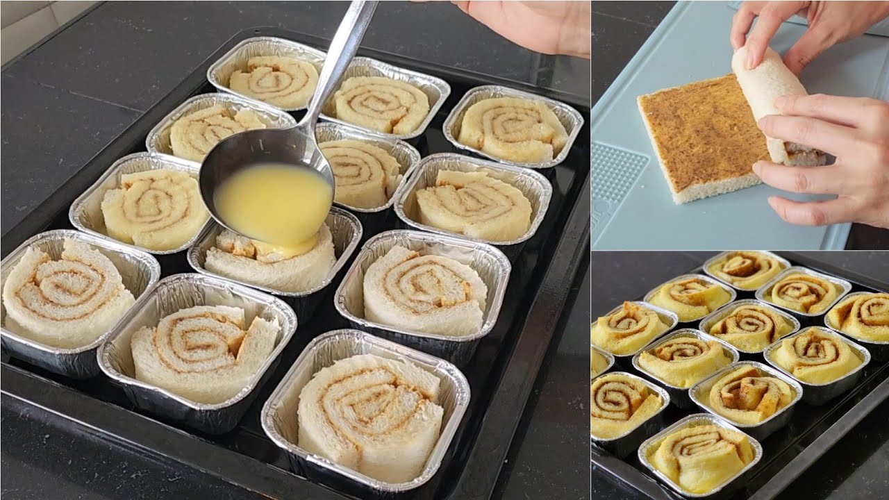 Kalau kamu punya roti tawar dan telur buat cemilan enak ini. Ide sarapan Cinnamon roll bread pudding