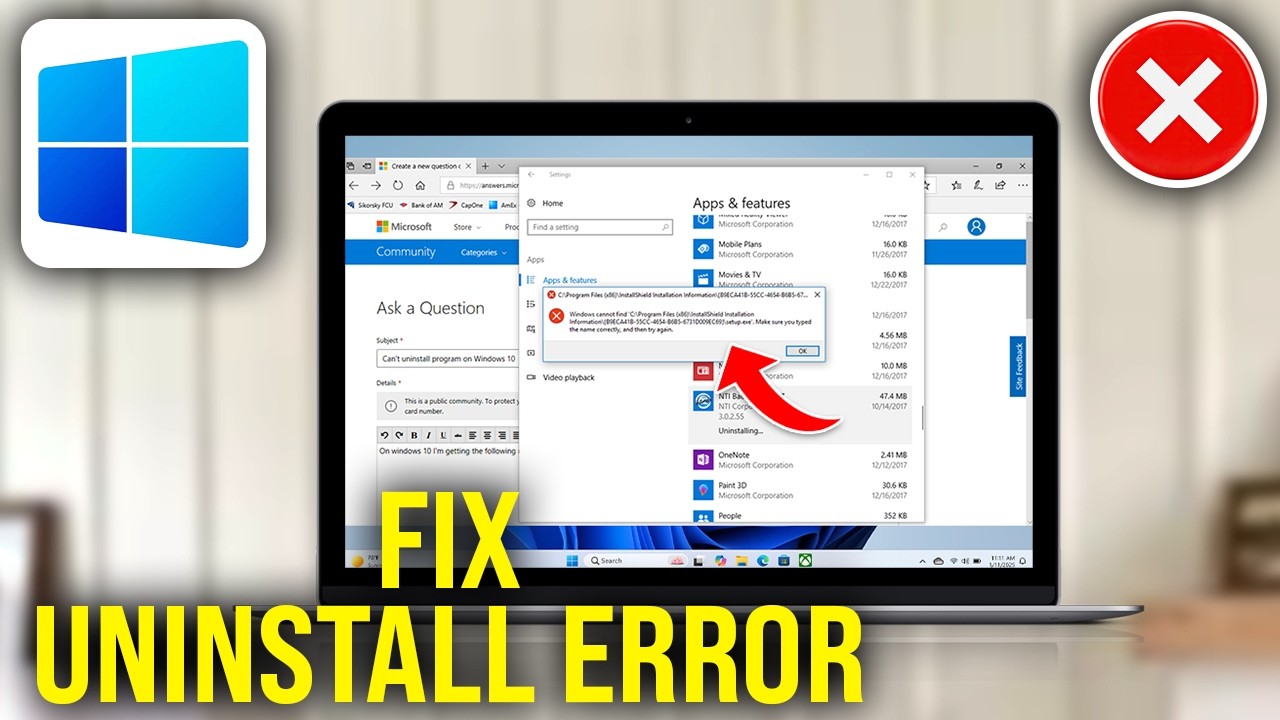 How To Fix Can't Uninstall App or Program In Windows 11 or 10