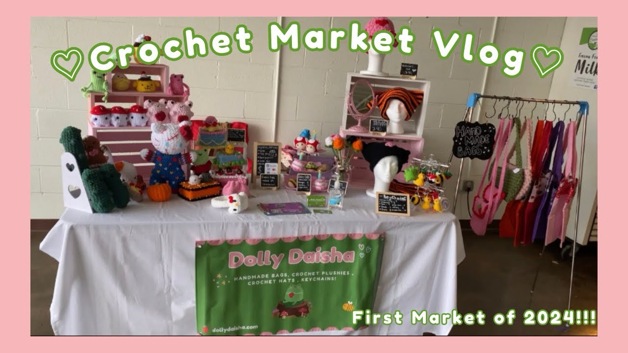 ♡︎ First Market of 2024 ♡︎ | Crochet market vlog | My profit , what sold?