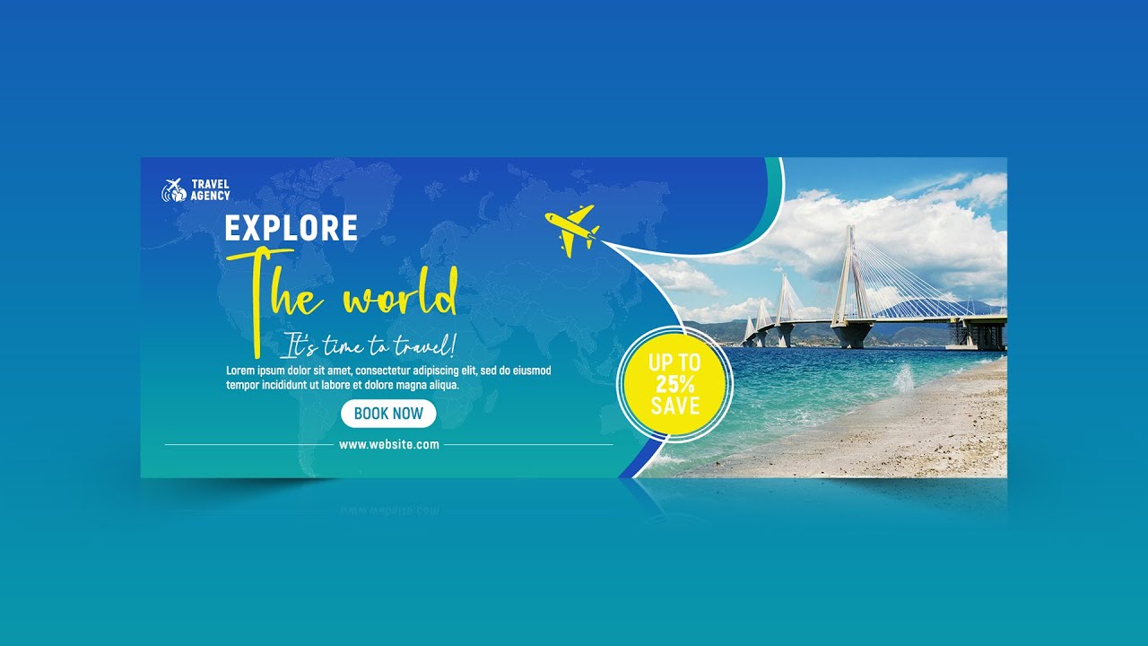 Travel Agency Facebook Cover Design | Photoshop Tutorial