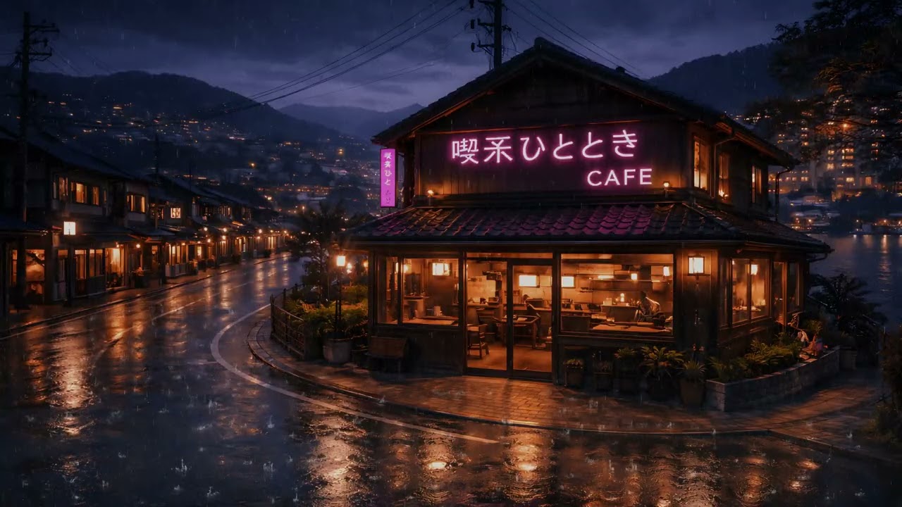 90s Nostalgia in a Hidden Japanese Café 🌧️ Cozy Rainy Café Nostalgia