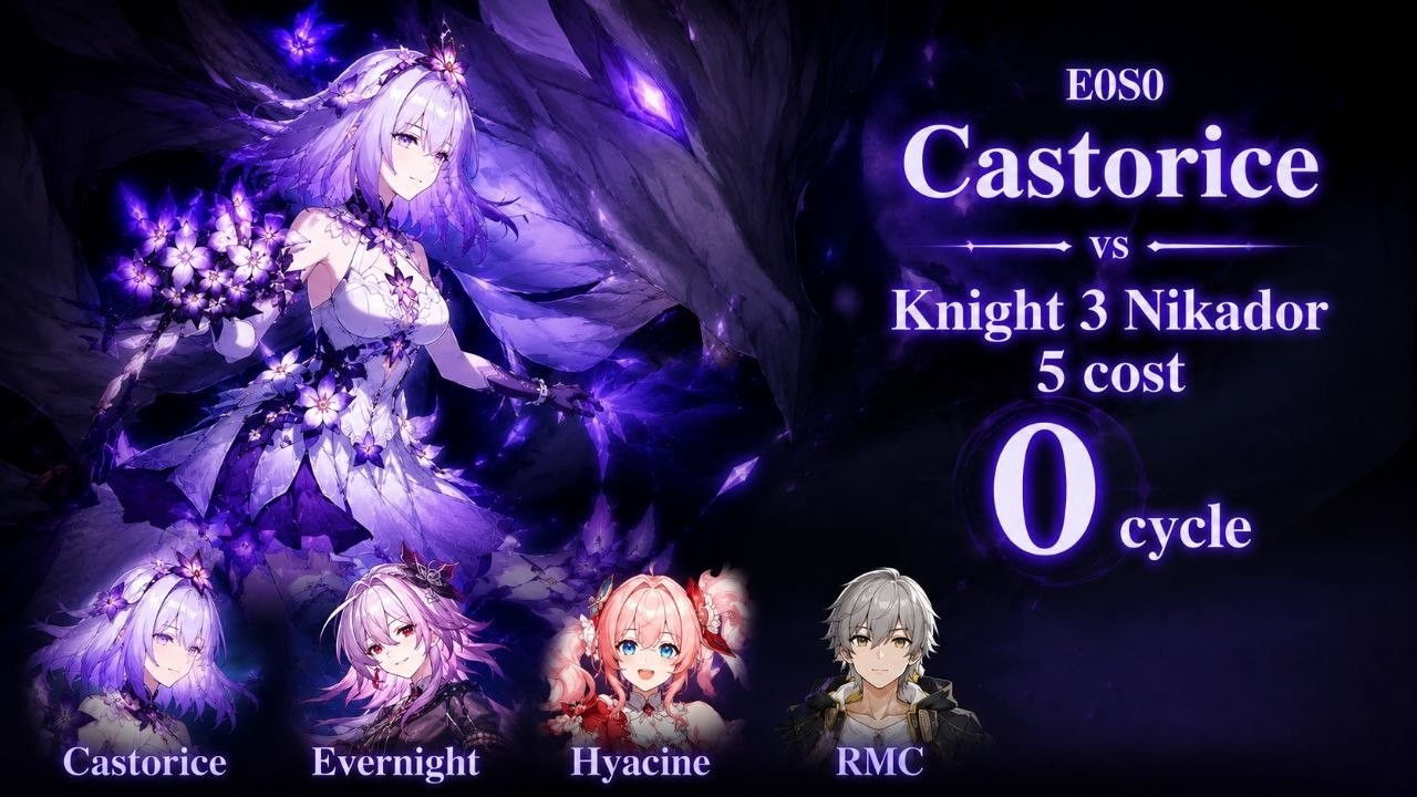 [HSR 4.3] E0S0 Castorice 5 cost 0 Cycle Knight 3 Nikador | Anomaly Arbitration 4.3