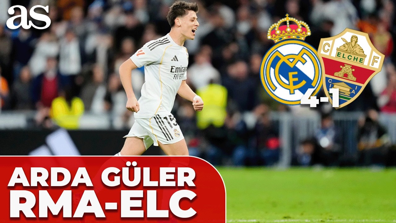 ARDA G&Uuml;LER marca el GOL DEL A&Ntilde;O: REAL MADRID 4 - ELCHE 1 | Audio Carrusel