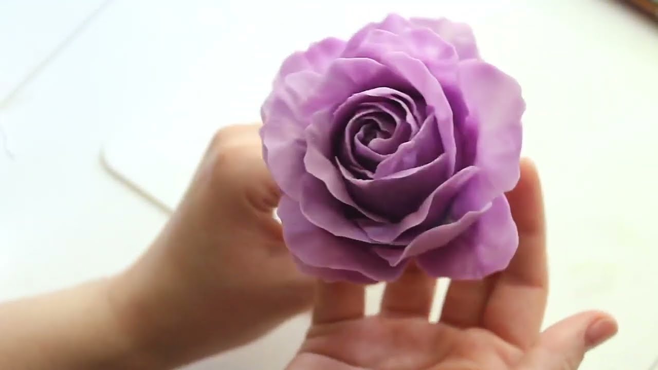 How to Make a Cold Porcelain Rose:Process in Detail/Как сделать розу из холодного фарфора