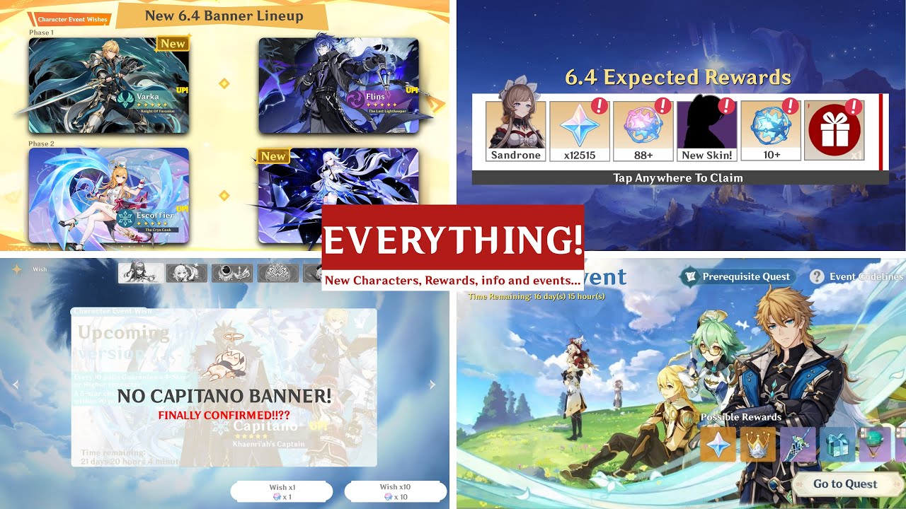 NEW UPDATE! UPCOMING 6.4 LIVESTREAM! CONFIRM BANNER, FREE REWARD, EVENT & CAPITANO? | Genshin Impact