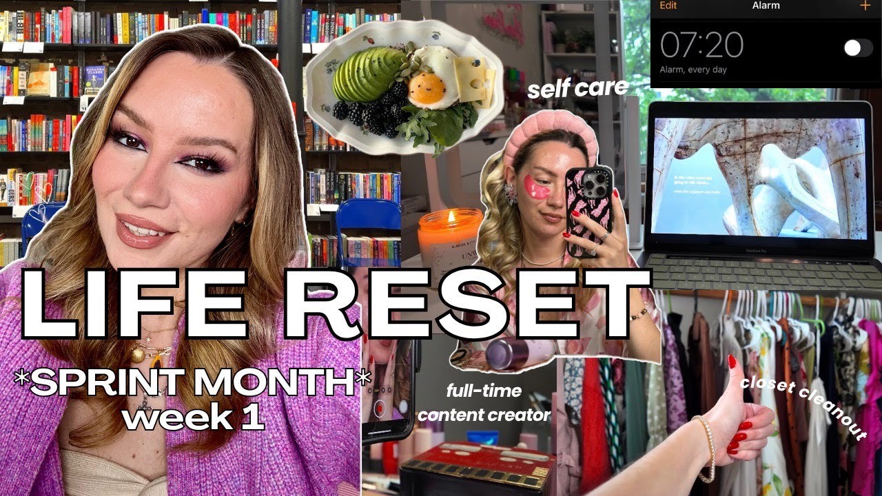 LIFE RESET *sprint month* | 💜 week 1: declutter, 2025 goals, morning routine, workout, self care
