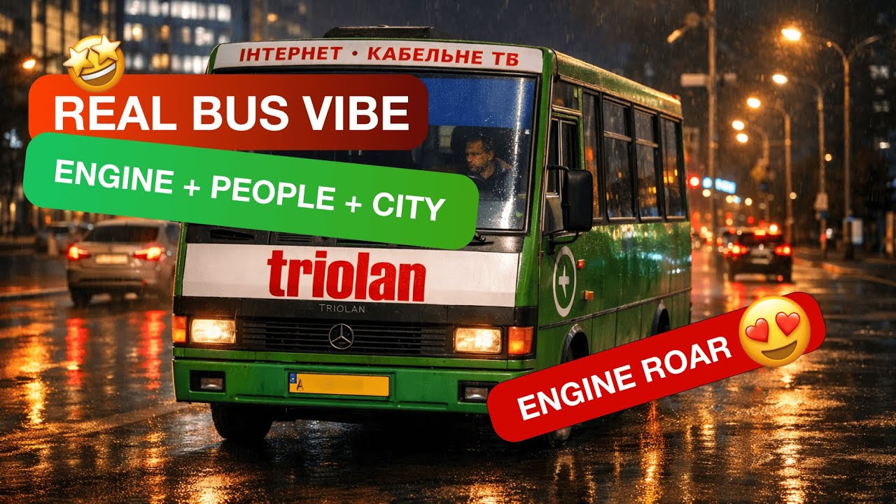 24.5-Min Bus Vibe ASMR | Doors “Pshh”, Engine Roar, Passenger Chatter + Distant Police Siren