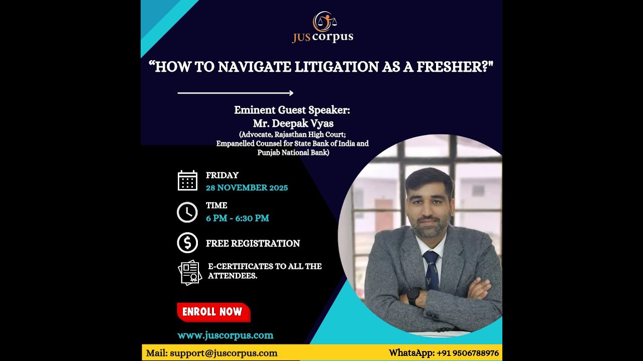How to Navigate Litigation as a Fresher? ft. Adv Deepak Vyas