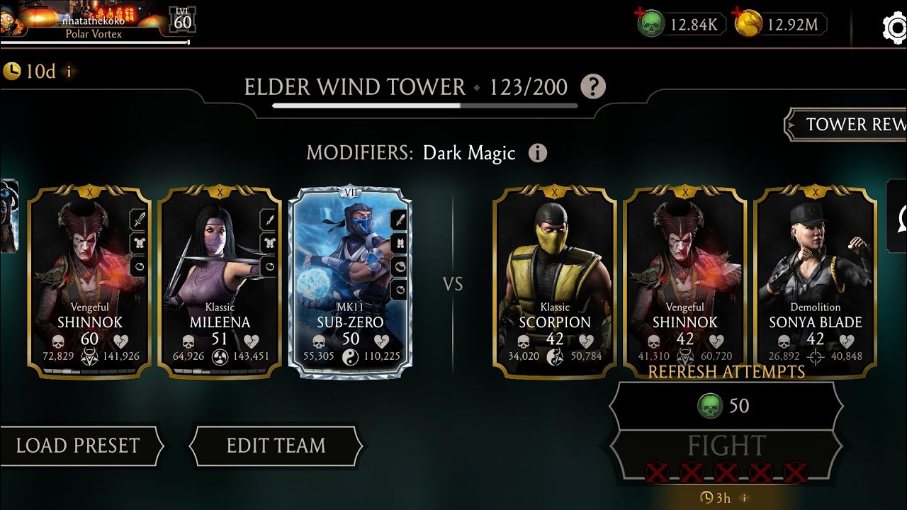 MORTAL KOMBAT MOBILE MODE ELDER WIND TOWER