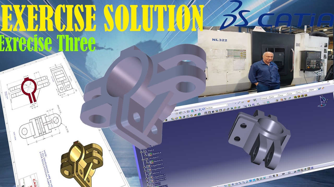 CATIA V5 Part Design Tutorial | Exercise 3 – Tube & Cubes Step by Step
