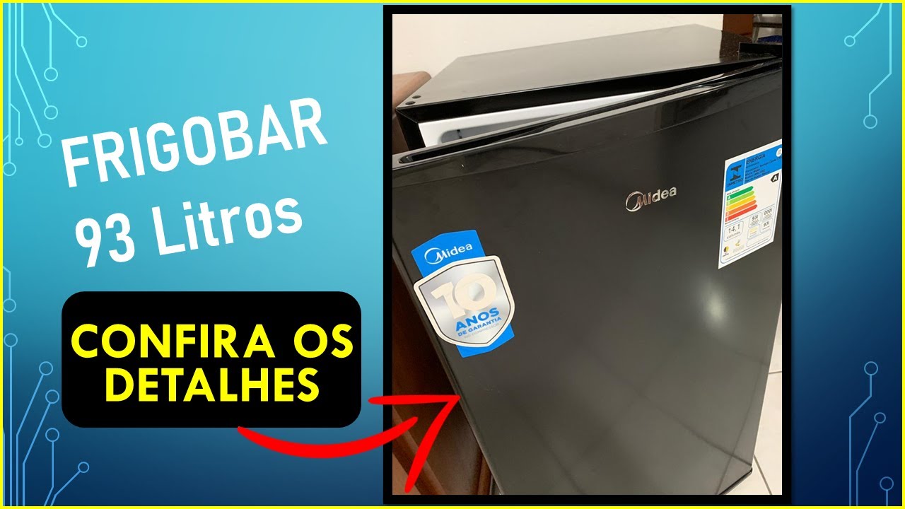 Frigobar Midea preto 93 Litros - Unboxing em detalhes
