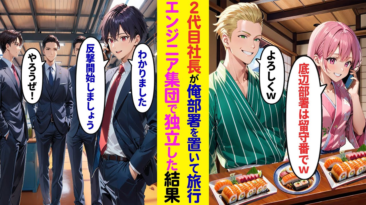 【漫画】2代目社長が慰安旅行当日「底辺部署は留守番でw」「よろしくね〜w」→俺「わかりました」エンジニア集団引き連れて独立した結果【ラブコメ】