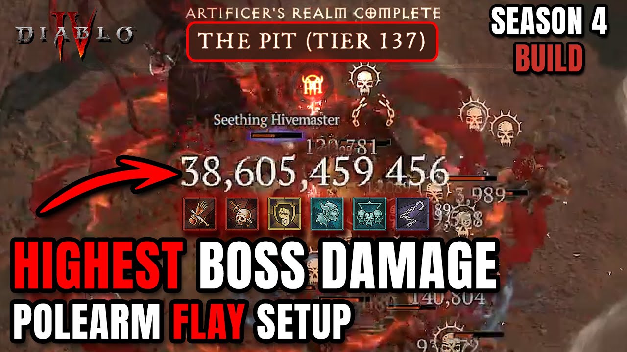 NEW POLEARM META - FLAY BARB Pit 137 Diablo 4 Season 4