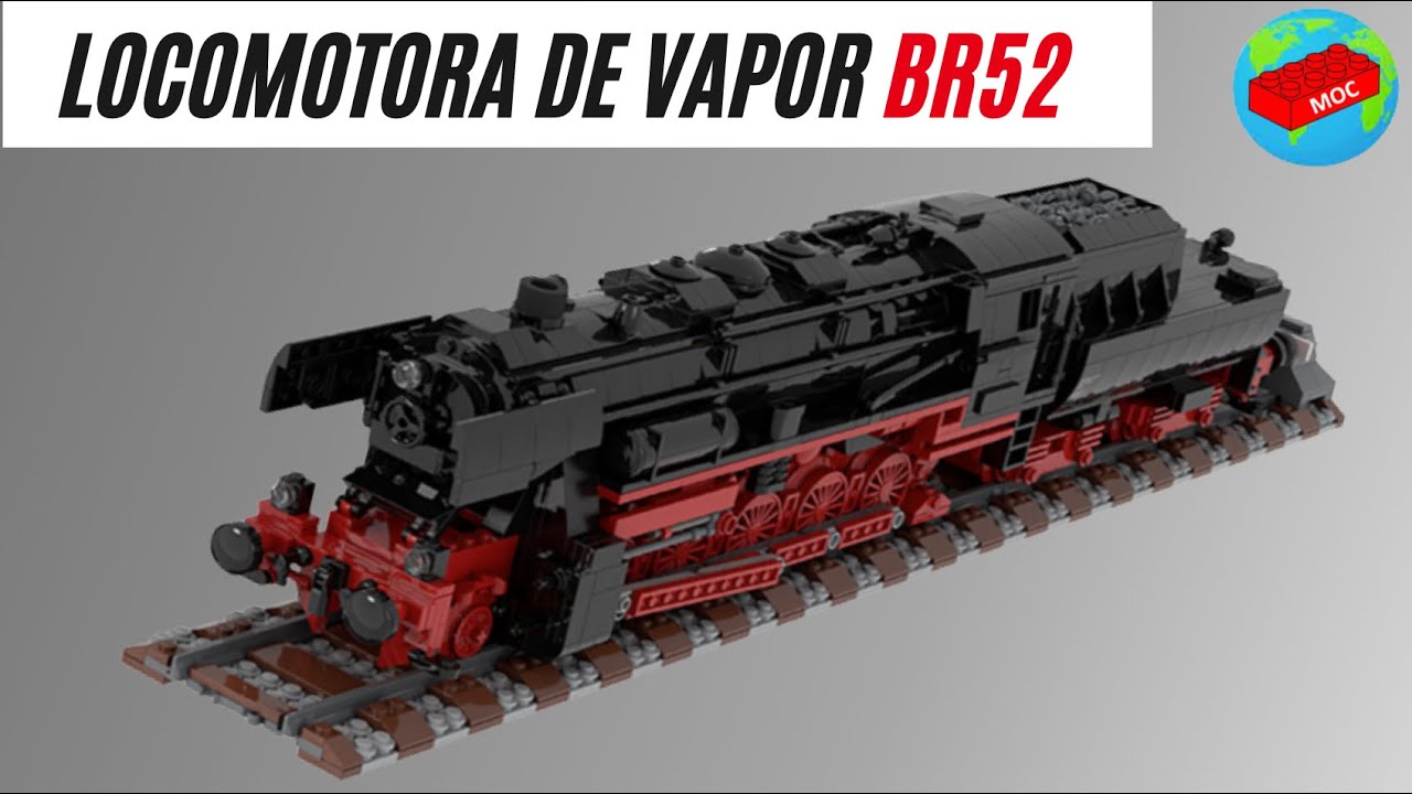 Lego City MOC: 🚂 🚂🚂Locomotora Vapor BR52 / BR52 Steam Locomotive