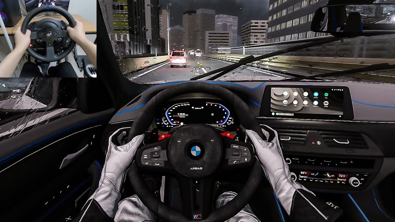 Assetto Corsa - BMW M5 CS | Heavy Rain Drive [Steering Wheel Gameplay]