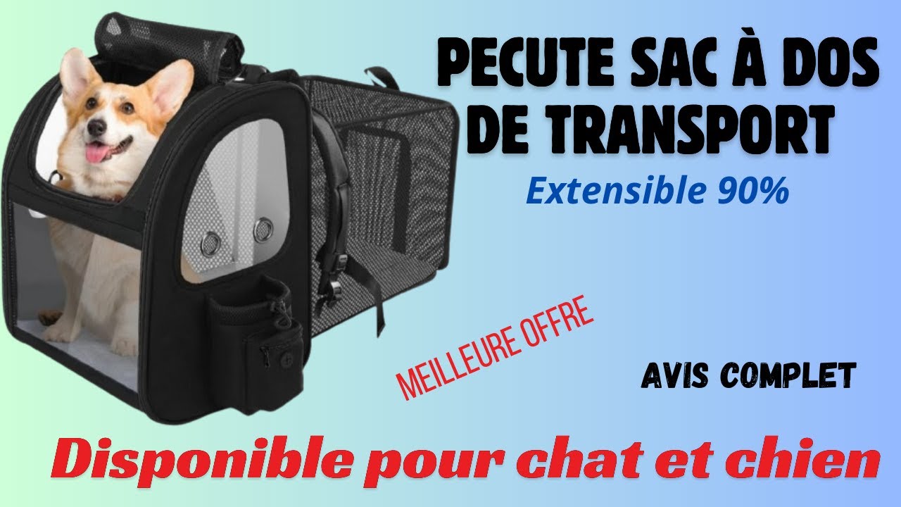 Pecute Sac à Dos de Transport extensible 90% pour chat et chien