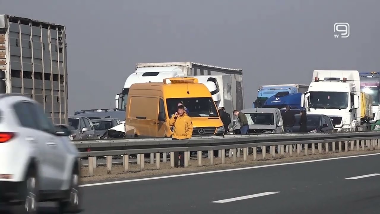 TV KANAL 9, NOVI SAD: LANČANI SUDAR NA AUTOPUTU BG-NS