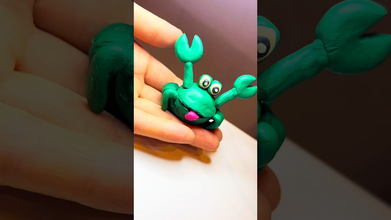 Cute Green Clay Crab 🦀💚 | Relaxing Clay Art