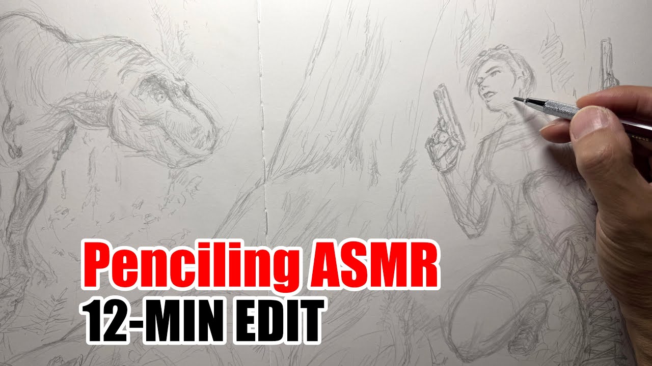 Drawing Lara Croft from Scratch | Pencil Art ASMR