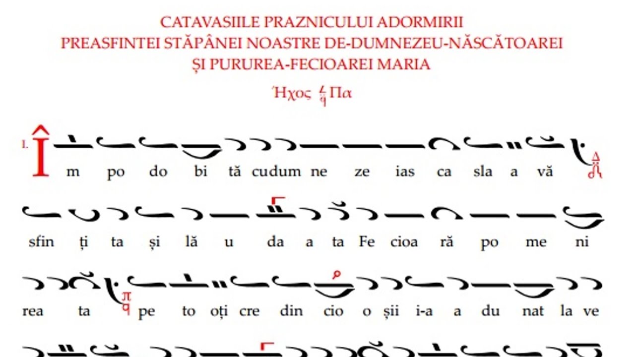 Catavasiile Adormirii Maicii Domnului, glas 1