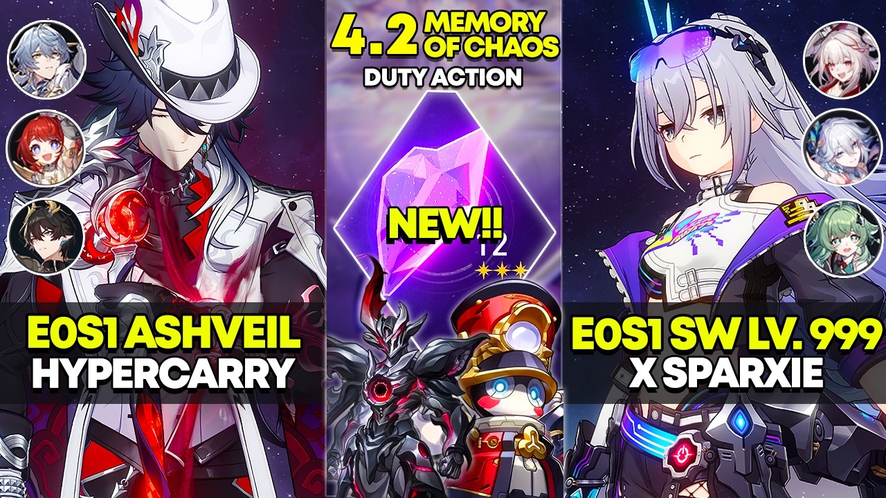 NOWY Memory of Chaos 12 | E0S1 Ashveil Hypercarry i E0S1 SW Lv. 999 x Sparxie | Honkai Star Rail 4.2