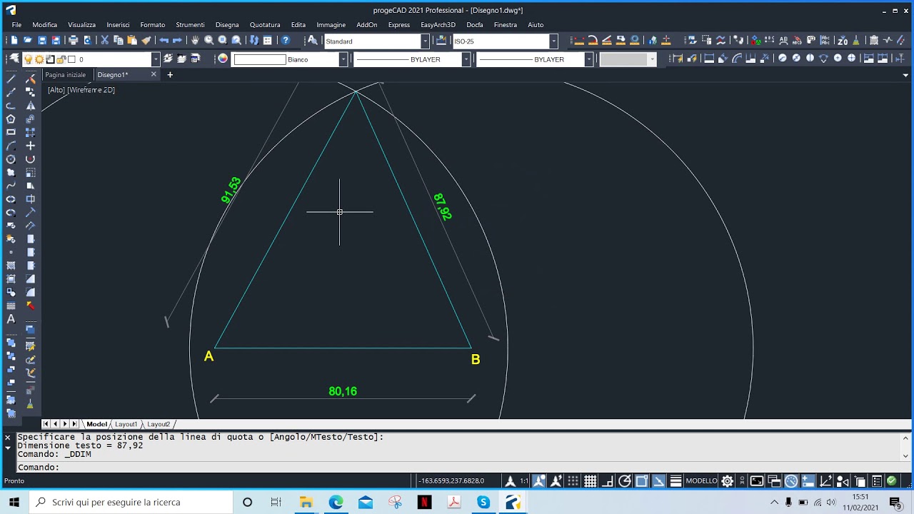 Risoluzione di triangoli scaleni con CAD