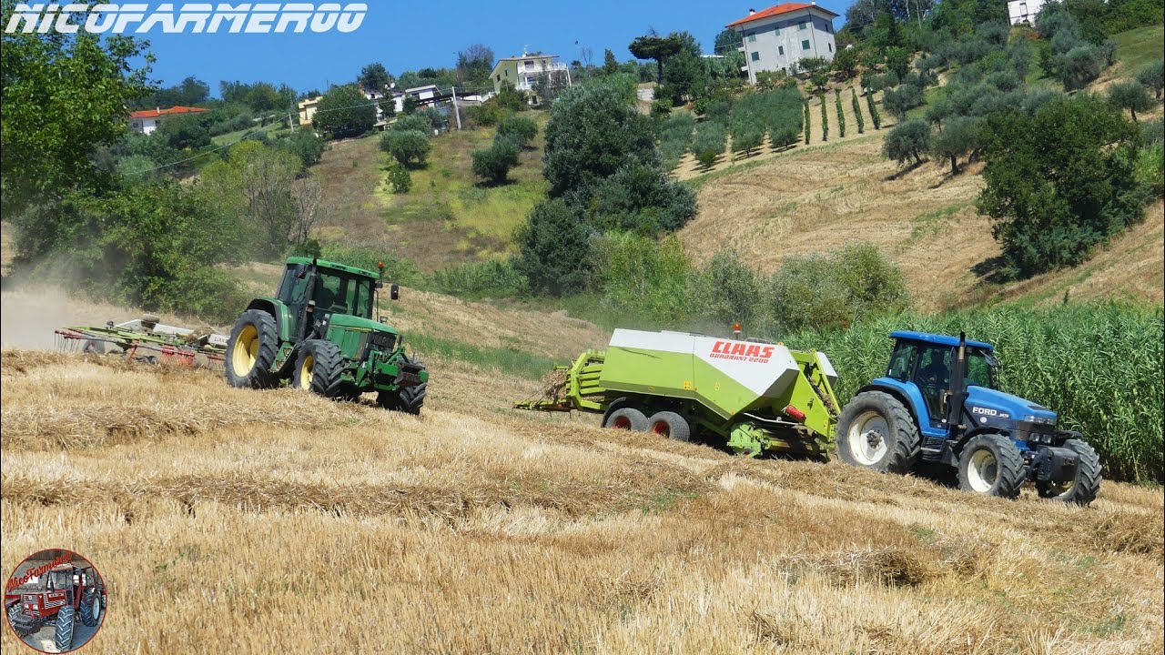 STRAW BALING 100% CLAAS | CLAAS QUADRANT 2200 + FORD 8670 | CLAAS LINER + JOHN DEERE 6600