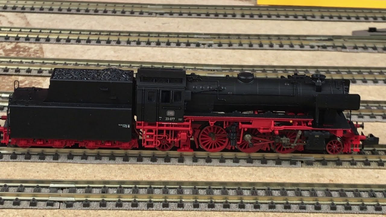 (E)&(D) Fleischmann Steam loco/Dampflok 712375 DB BR 23 077 n gauge DCC soundcheck