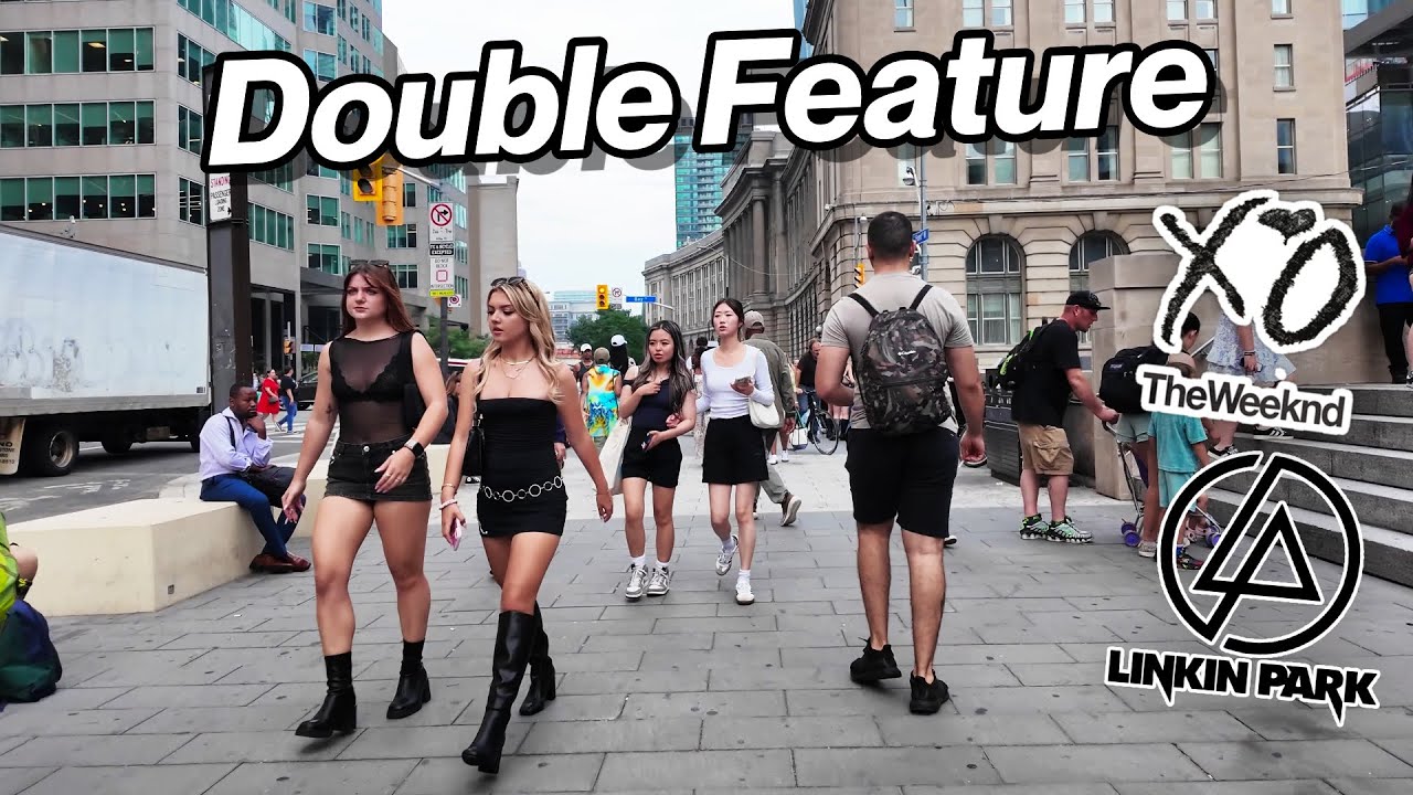 Toronto Concert Night Walk | The Weeknd & Linkin Park Fans Pack Downtown