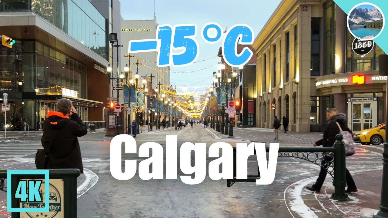 🥶Freezing Cold Afternoon Walk In Calgary 🇨🇦