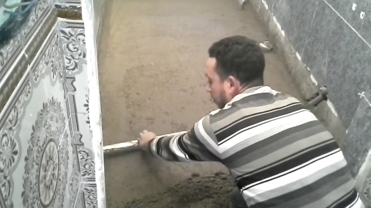 تهيئة ارضية الحمام للتركيب السراميك                                        chape de carrelage