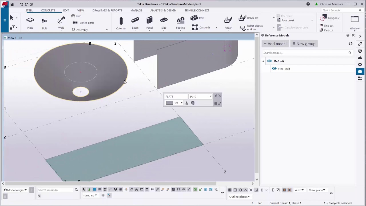 Tekla Structures 2019i - Create item shapes and edit model geometry