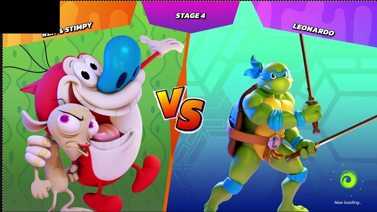 nickelodeon all-stars brawl- Ren and Stimpy on normal mode