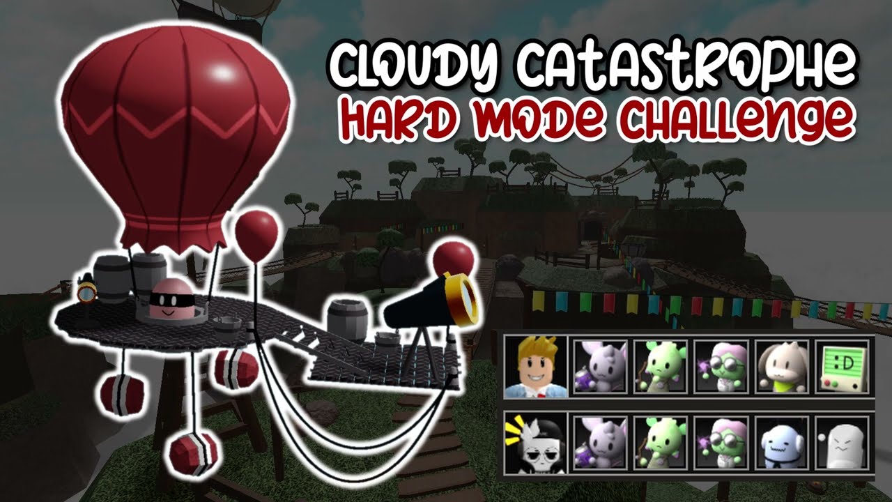 Cloudy Catastrophe (Hard Mode Challenge) in DUO for BEGINNERS (Tower Heroes Roblox)