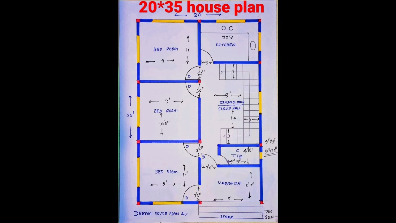 20&times;35 house plan design,3bhk,#shorts #housedesign