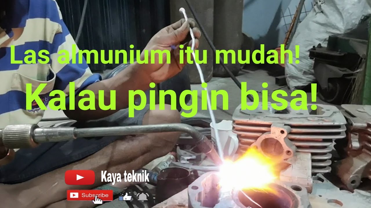 Belajar Las almunium Cara meleleh dengan cepat. learn lpg and ogxigen aluminum welding