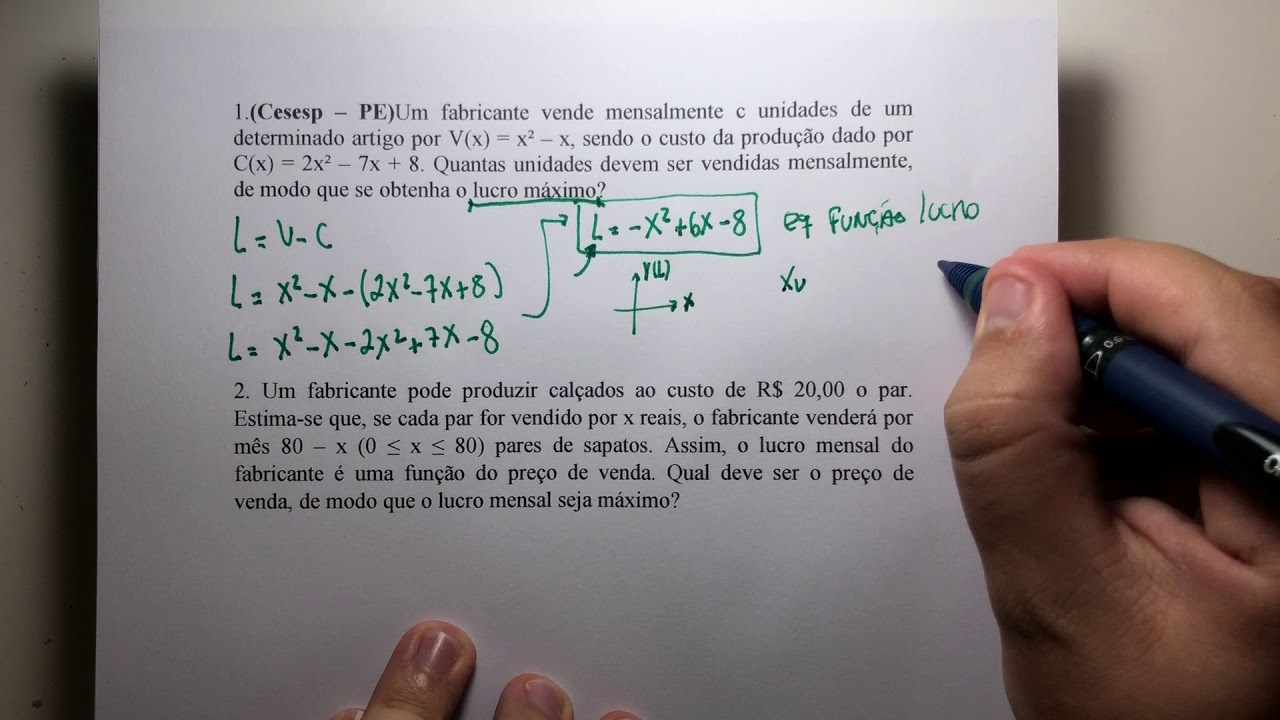 Função Lucro: definição e exemplos