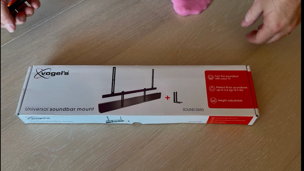 How to mount a soundbar to a TV - Vogels SOUND 3550 Sound Bar Mount   unboxing and installation.