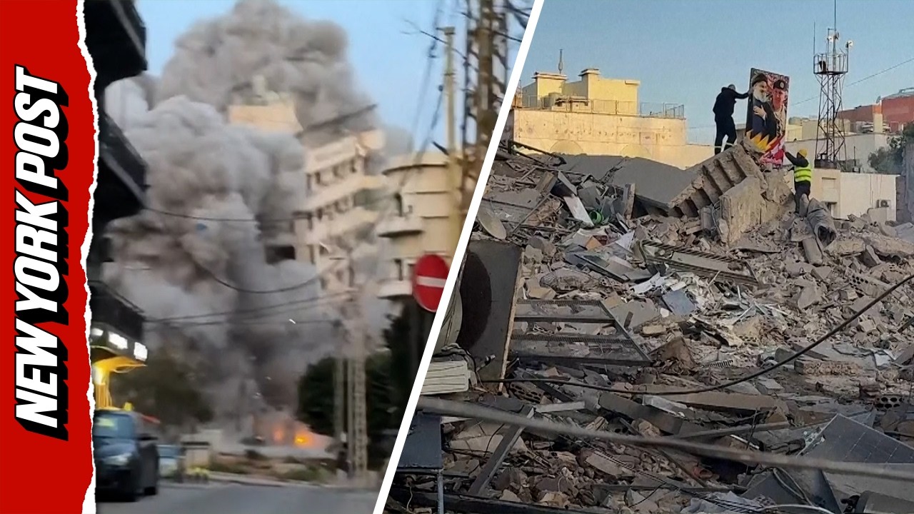 Dramatic Moment Beirut Building Collapses From Israeli Strike