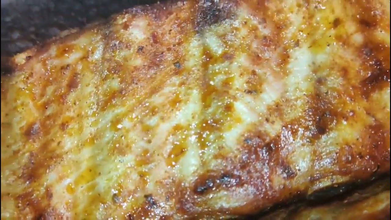 Свиные ребра барбекю в духовке.