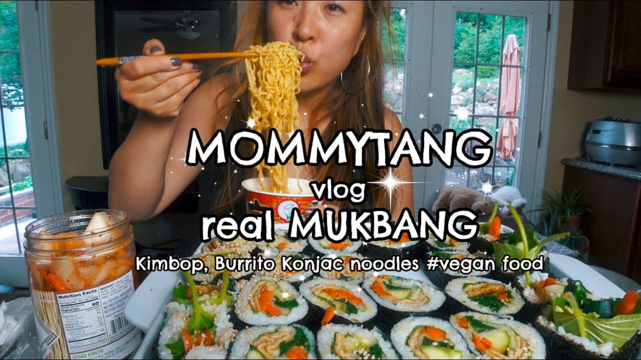 [Real Mukbang Vog]  Konjac noodles and Jelly | vegan Mexican food | Kimbop recipe and mukbang🥰