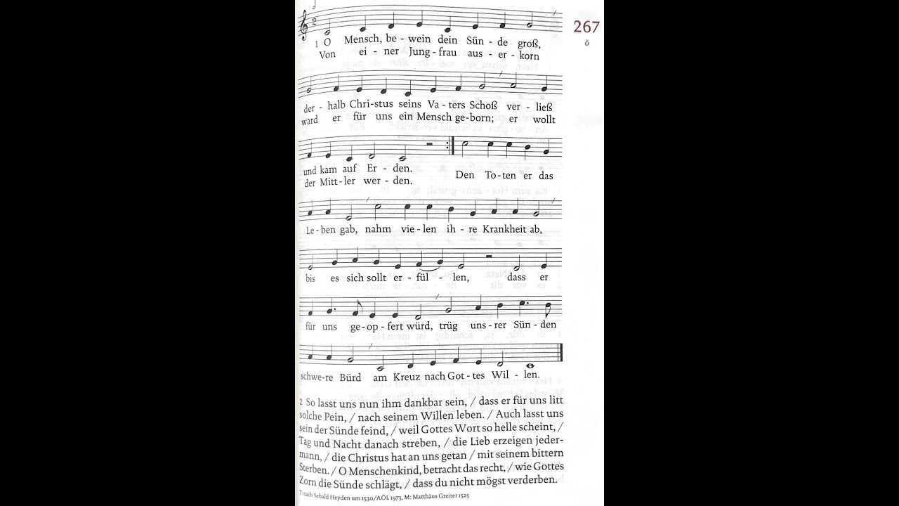 GL 267: O Mensch, bewein dein Sünde groß - Orgel