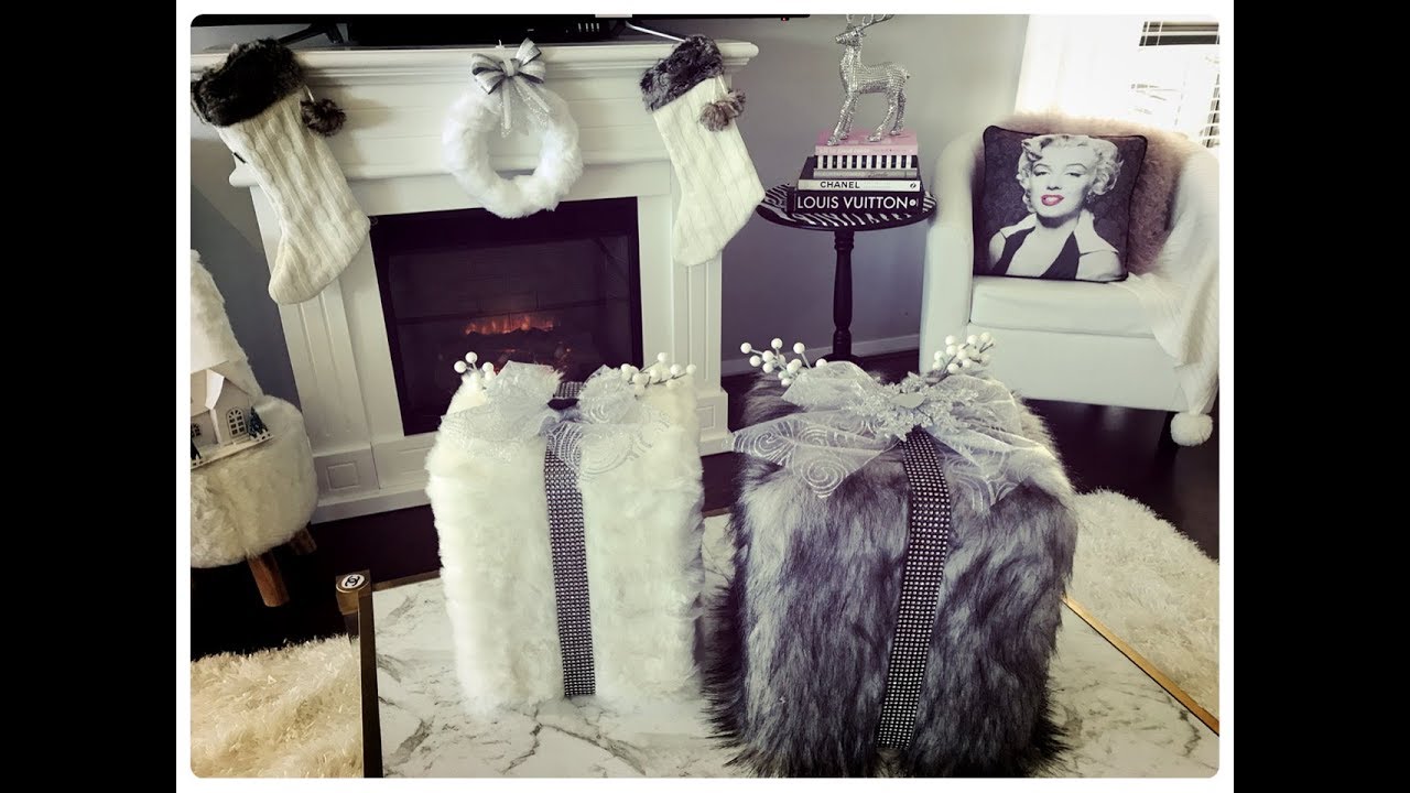 GLAM CHRISTMAS HOME DECOR  DIY CHRISTMAS FUR BOXES