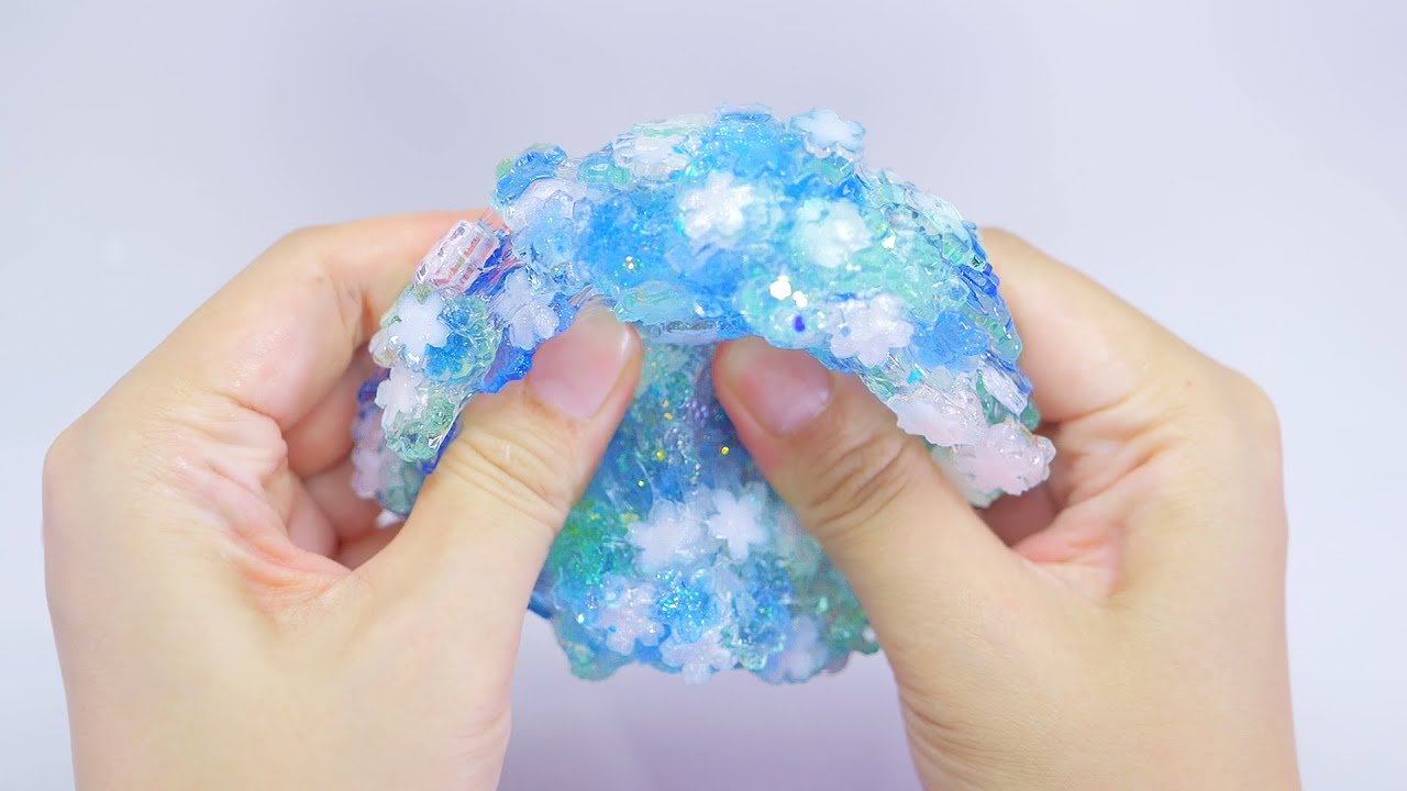 【ASMR】雪の桜スライム　Snow Crunchy Slime【音フェチ】