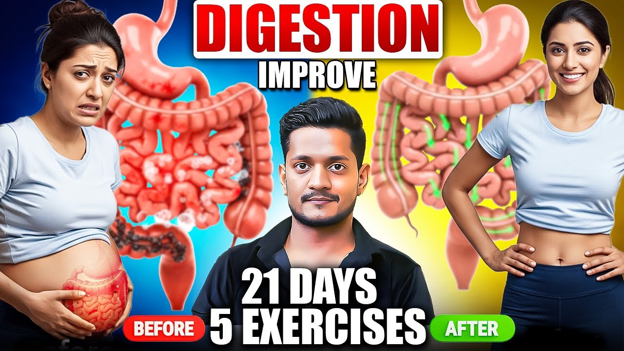 5 Yoga Poses to Boost Digestion Naturally| Yoga for Bloating, IBD & IBS –Swasth Jiwan by Jairam Yoga
