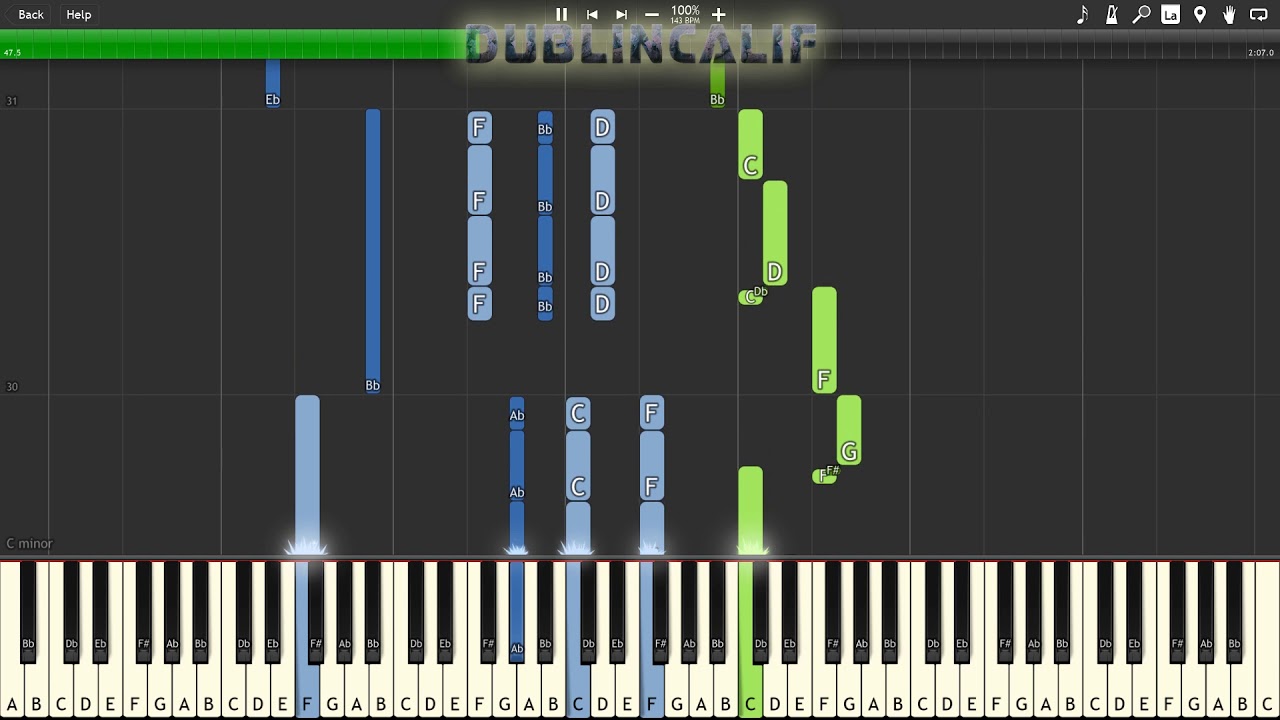 Pokemon Black & White - Route 10 Theme Piano Tutorial Synthesia