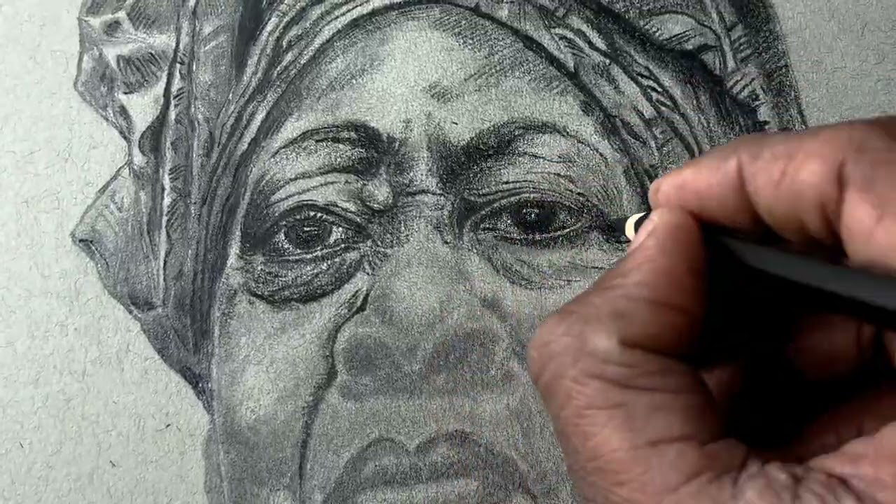 Drawing Strength & Wisdom | Realistic Charcoal Portrait #drawing l#portraitart #arttimelapse