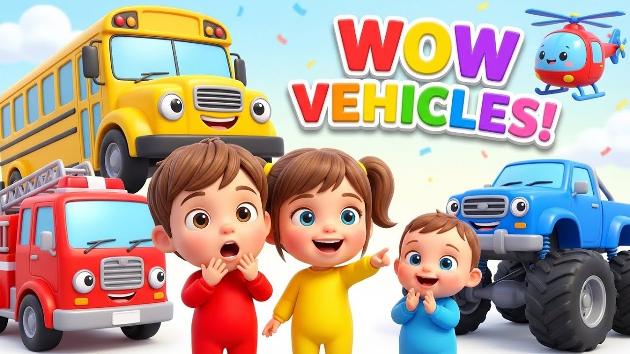 Learn Vehicle Names & Sounds for Toddlers | Kids Educational Car Video | Wow Vehicles!
