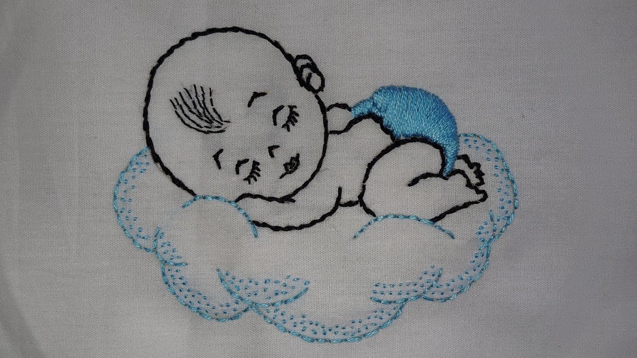 Hand embroidery/Cute little baby picture/idea for beginners/with comfortable stitches