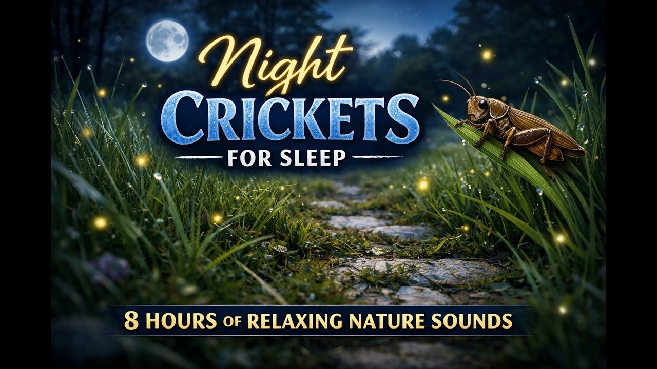 Night Crickets for Sleep – 8 Hours of Relaxing Nature Sounds (No Music, No Talking)